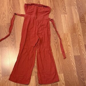 SHEIN Strapless Jumpsuit - Terracotta
